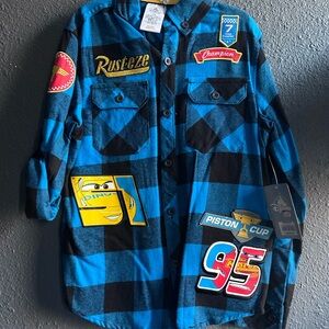 Disney Blue and Black Checkered Cars Jersey